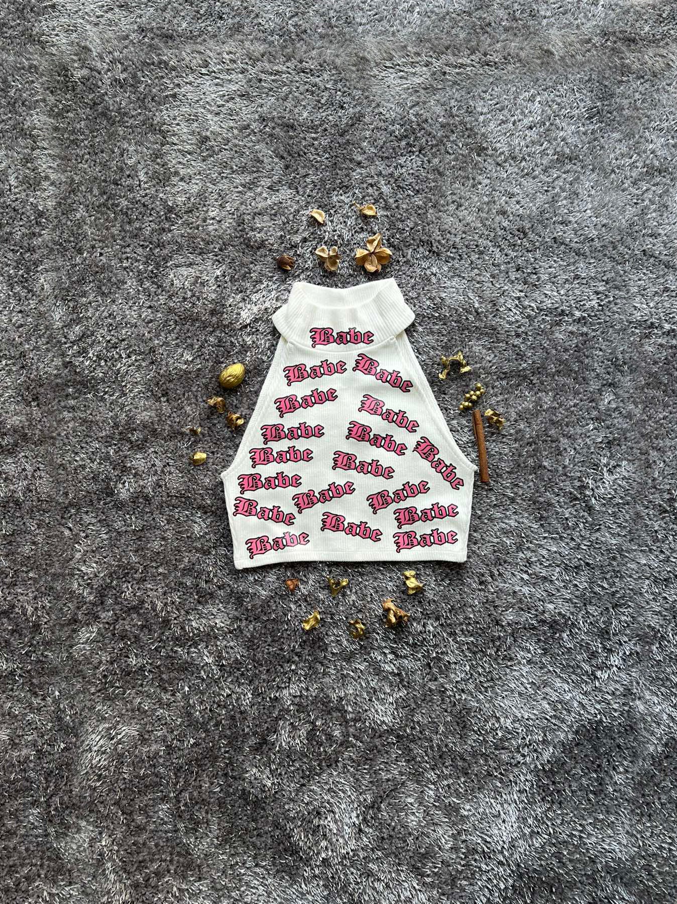 Бял Рипсен Топ "Babe"